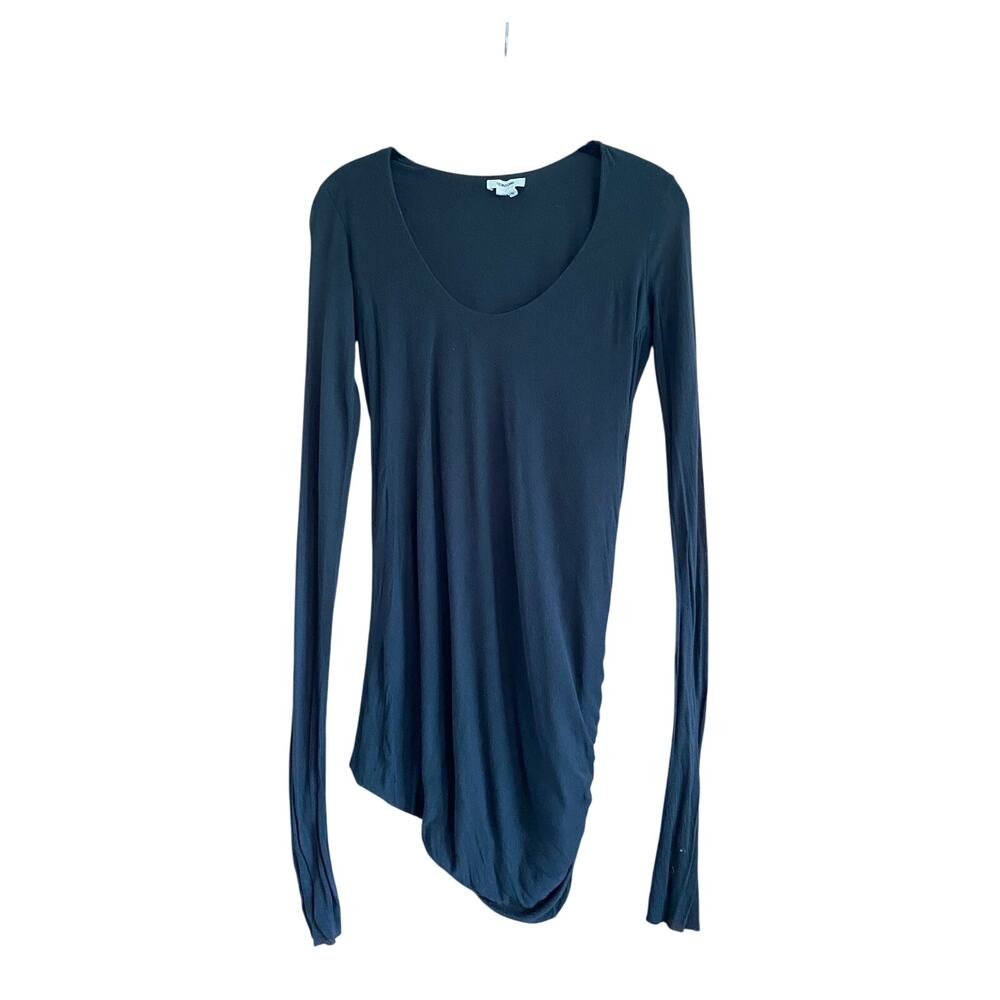 Helmut Lang Draped Back Long Sleeve Jersey Top Size Small